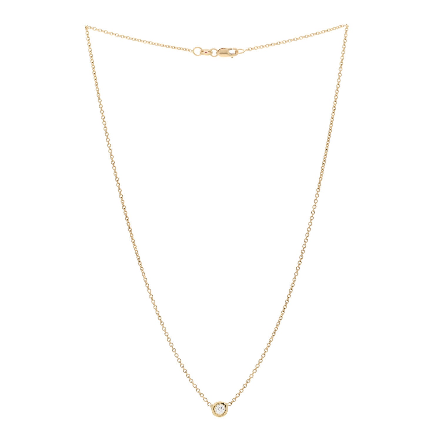 Roberto Coin 18K Yellow Gold Diamond .19ct Diamonds By The Inch Solitaire Necklace 3 of 4