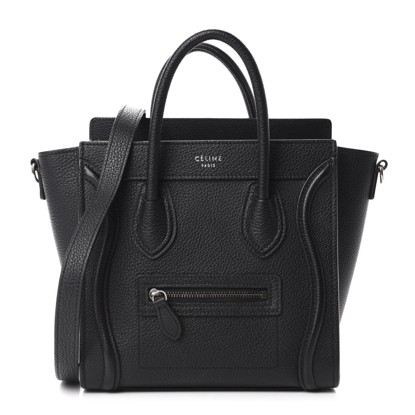 Drummed Calfskin Nano Luggage Black