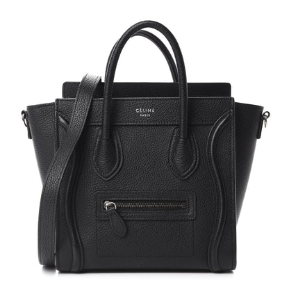 Celine Drummed Calfskin Nano Luggage Black 1 of 10