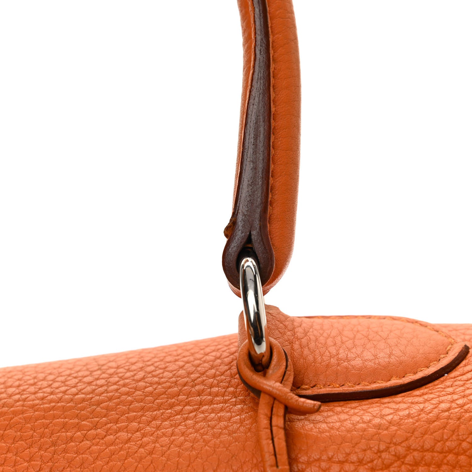 Hermes Taurillon Clemence Shoulder Kelly 40 Orange 10 of 13