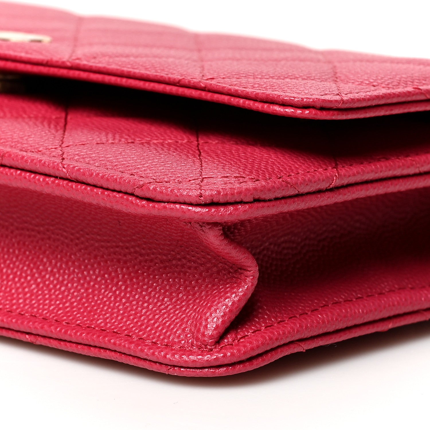 Chanel Caviar Quilted Wallet On Chain WOC Dark Pink 10 of 10