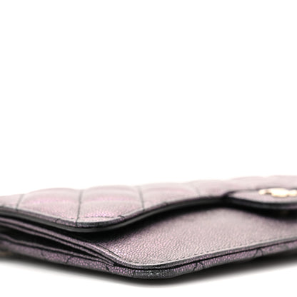 Chanel Iridescent Caviar Quilted Classic Pouch With Handle Black 9 of 10