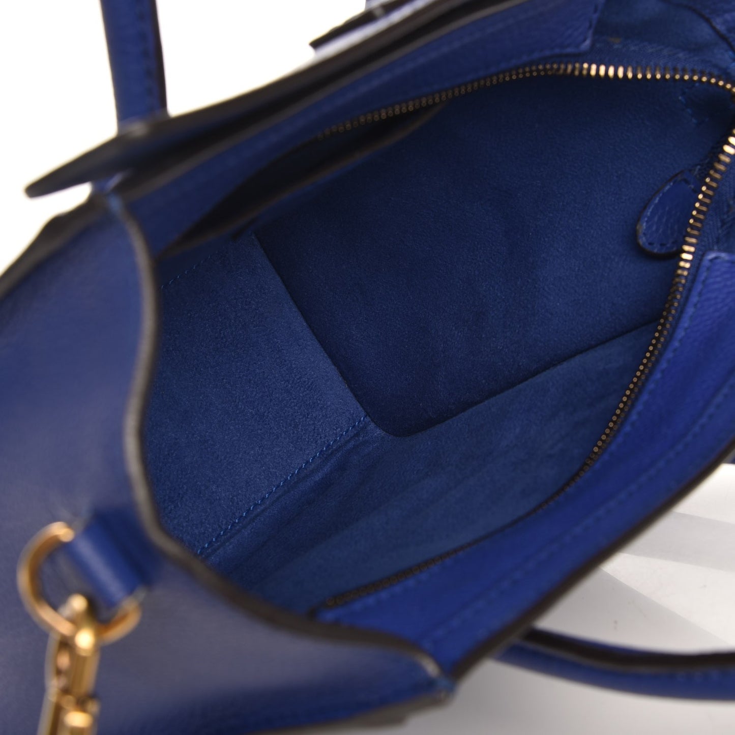 Drummed Calfskin Nano Luggage Indigo
