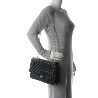 Chanel Aged Calfskin Chevron Quilted 2.55 Reissue 227 Flap Black 2 of 7