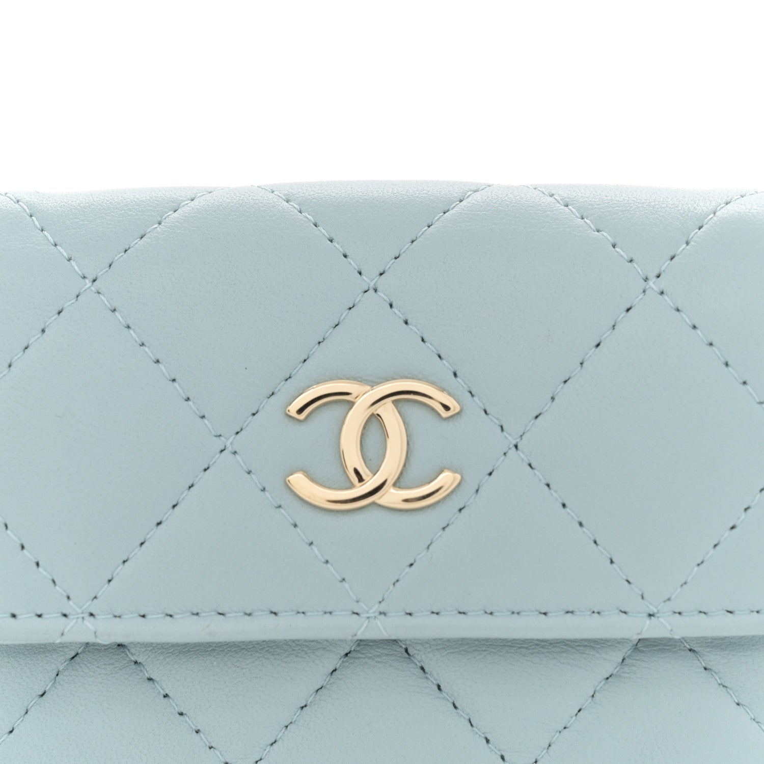 Chanel Lambskin Quilted Pearl Chain Belt Bag Light Blue 9 of 11
