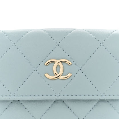Chanel Lambskin Quilted Pearl Chain Belt Bag Light Blue 9 of 11