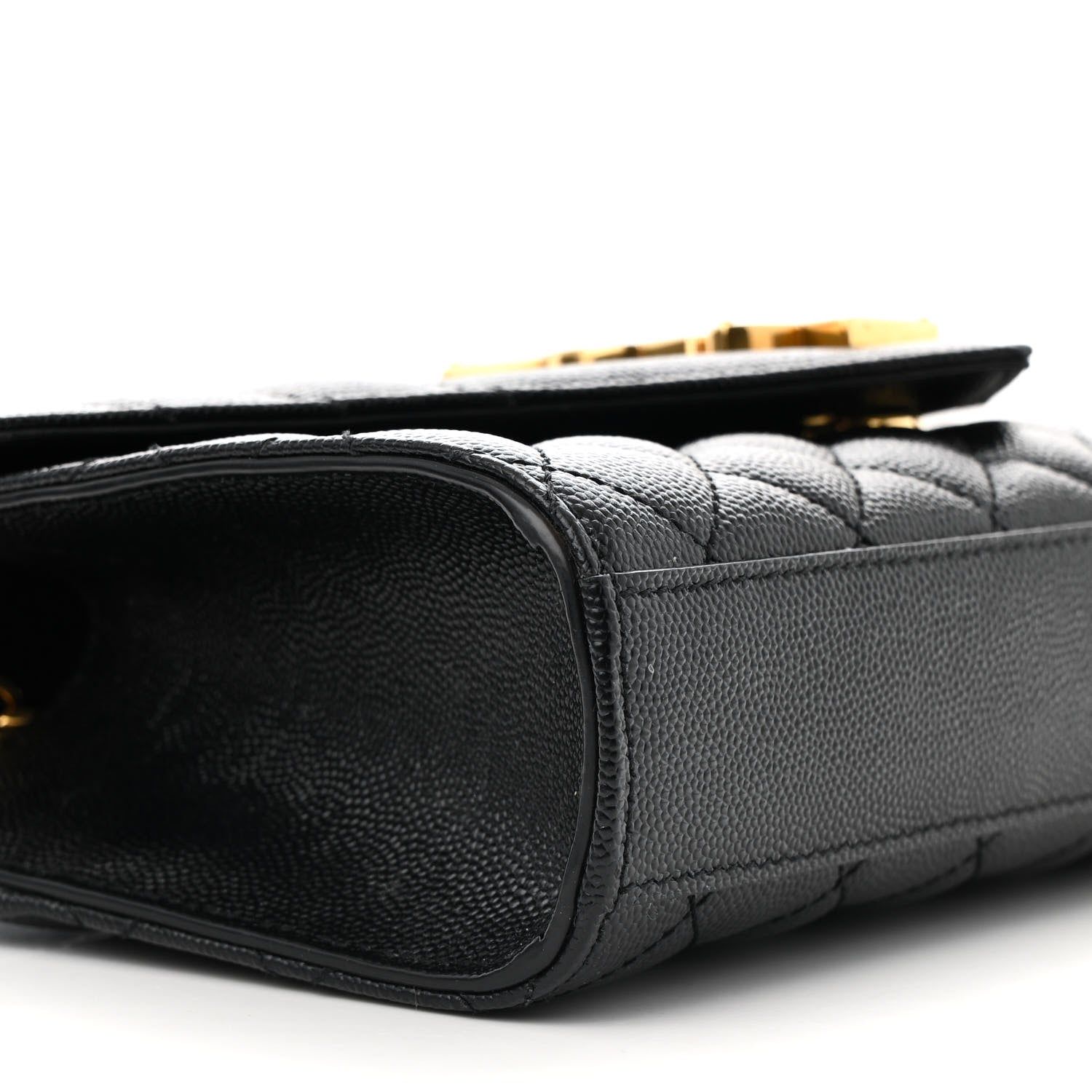 Saint Laurent Grain De Poudre Textured Mixed Matelasse Triquilt Small Monogram Satchel Black 9 of 13