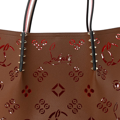 Christian Louboutin Calfskin Loubinthesky Small Perforated Cabarock Spikes Tote Biscotto 7 of 10