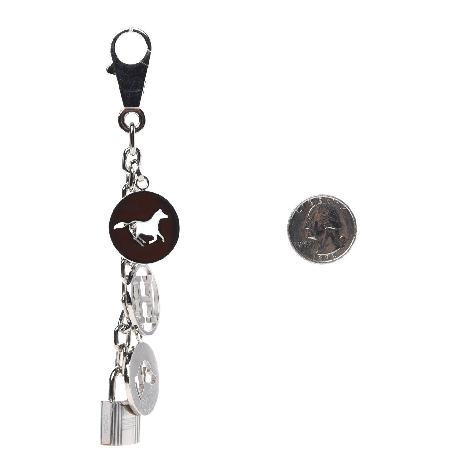 Hermes Palladium Breloque Bag Charm Silver 3 of 5