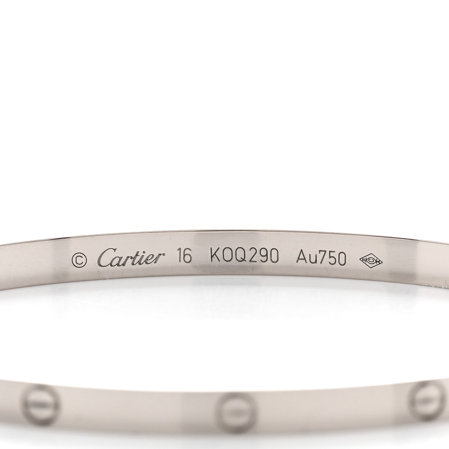 18K White Gold Small LOVE Bracelet 16