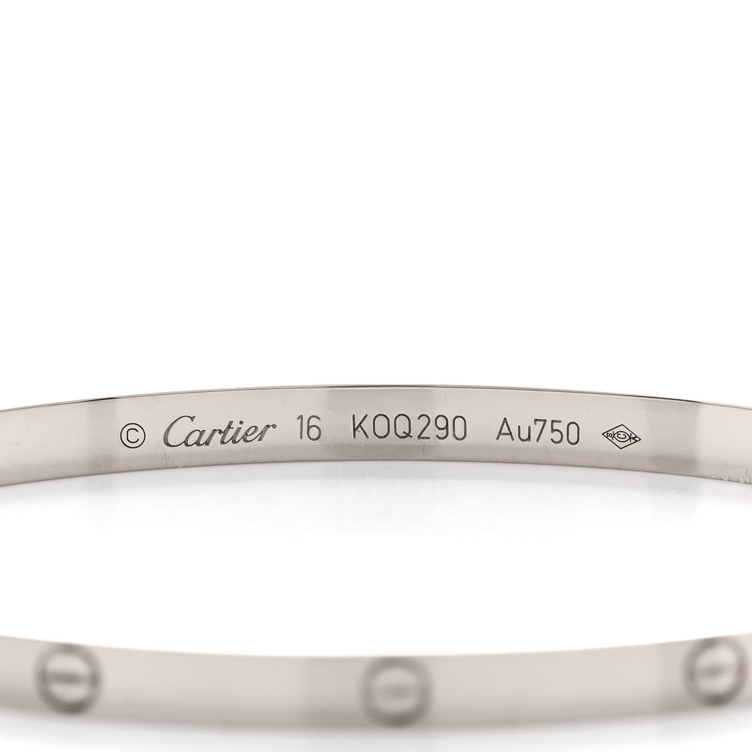 Cartier 18K White Gold Small LOVE Bracelet 16 4 of 5