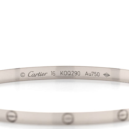 Cartier 18K White Gold Small LOVE Bracelet 16 4 of 5