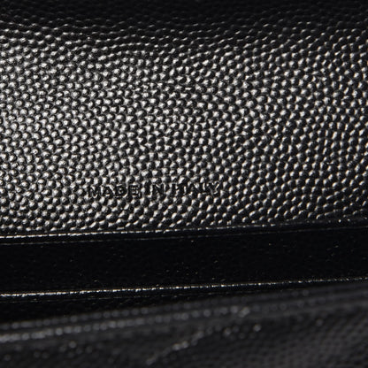 Saint Laurent Grain De Poudre Matelasse Chevron Small Monogram Envelope Wallet Black 9 of 9