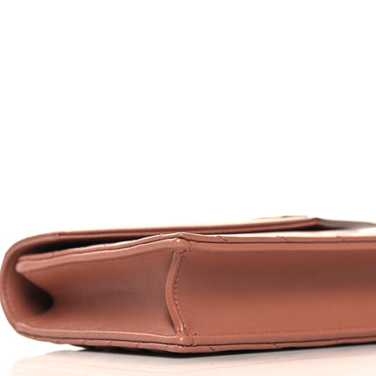 Saint Laurent Calfskin Matelasse Chevron Monogram Envelope Chain Wallet Barely Pink 8 of 9