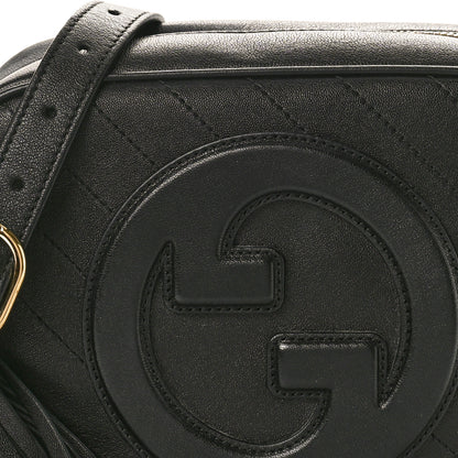 Gucci Sakai Be Green Calfskin Diagonal Stitched Small Blondie Shoulder Bag Black 7 of 9