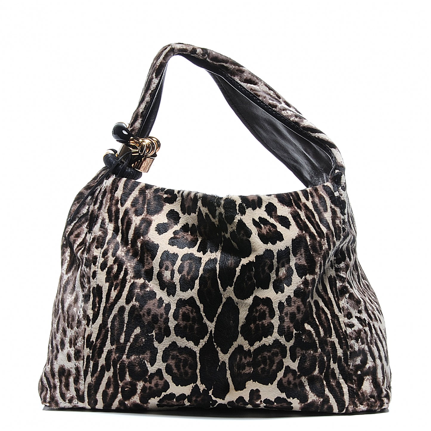 Pony Hair Printed Leopard Saba Hobo