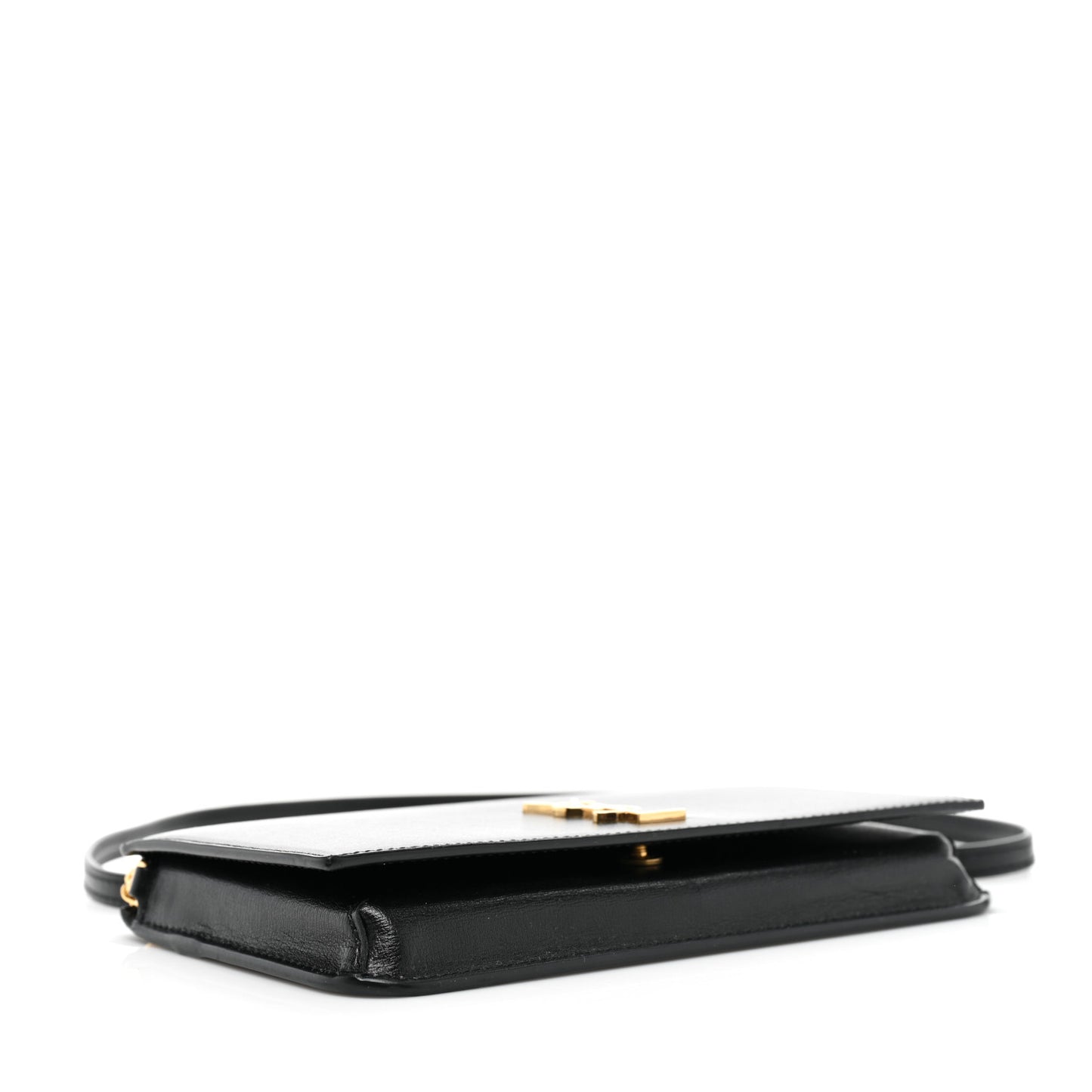Smooth Calfskin Monogram Phone Holder Crossbody Black