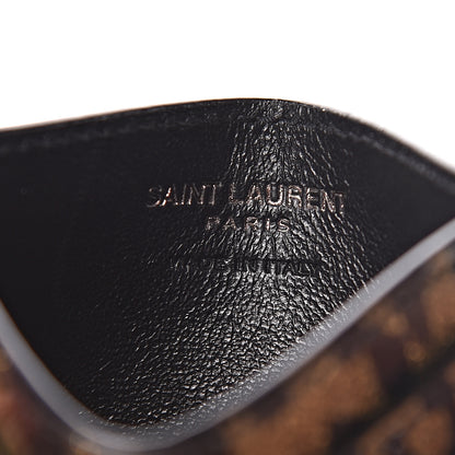 Saint Laurent Patent Glitter Leopard Monogram Credit Card Case Black Multi 6 of 7
