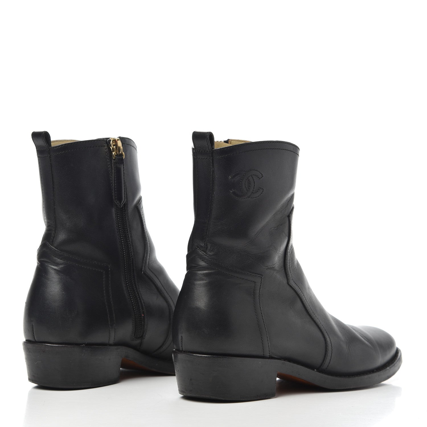 Chanel Calfskin Paris Dallas Zip Ankle Boots 36 Black 4 of 18