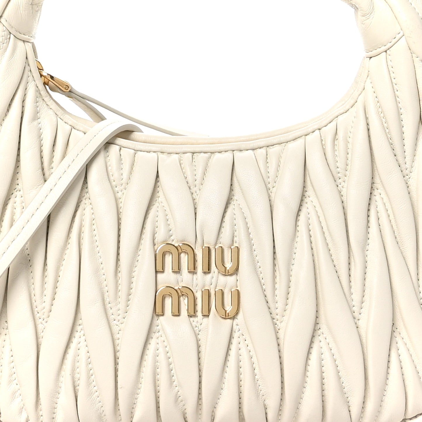 Nappa Matelasse Small Wander Hobo White