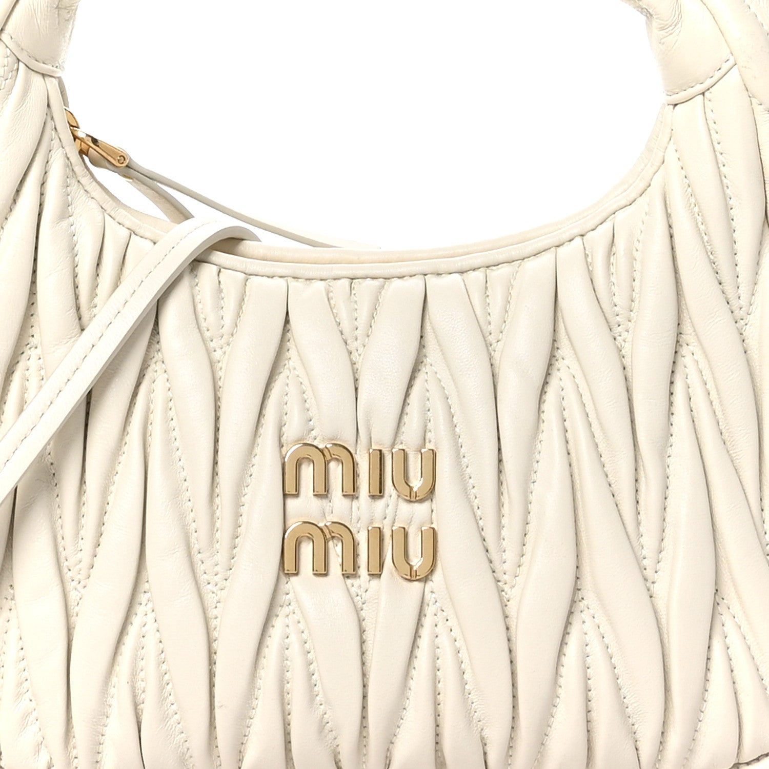 Miu Miu Nappa Matelasse Small Wander Hobo White 7 of 9