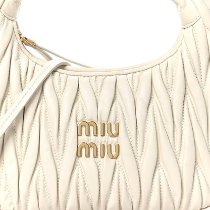 Miu Miu Nappa Matelasse Small Wander Hobo White 7 of 9