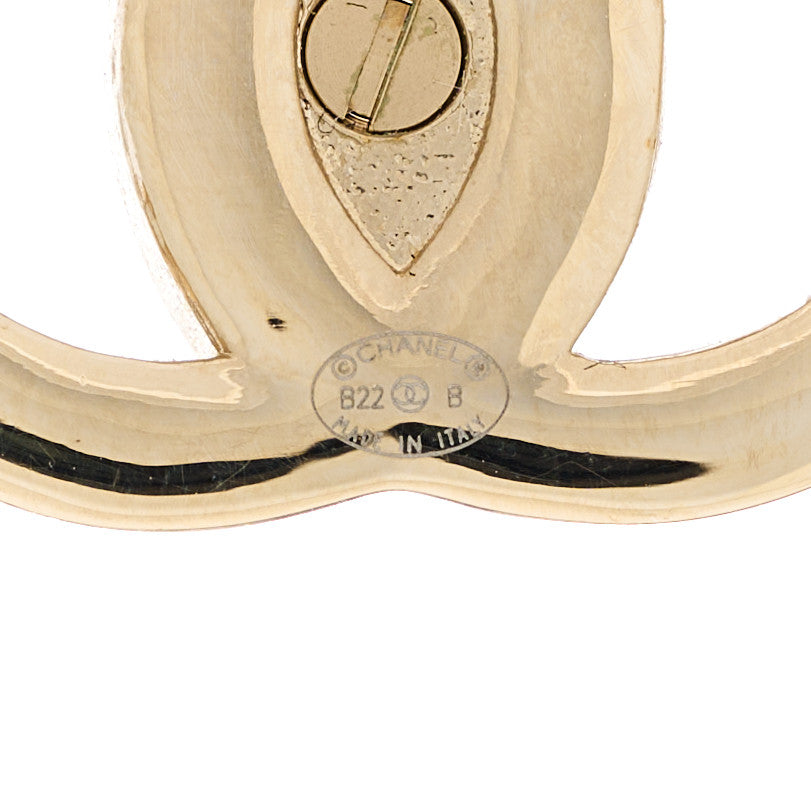 Metal Logo CC Turnlock Earrings Gold