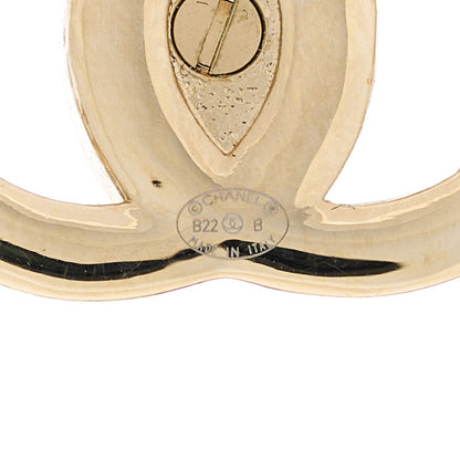 Chanel Metal Logo CC Turnlock Earrings Gold 4 of 5