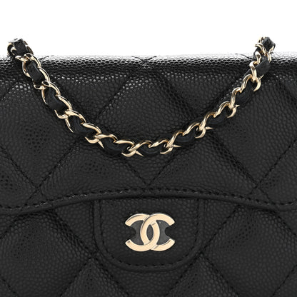Chanel Caviar Quilted Flap Card Holder On Chain Black 9 of 11
