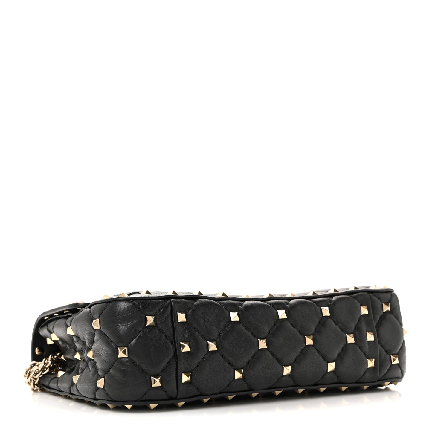 Nappa Small Rockstud Spike Shoulder Bag Black