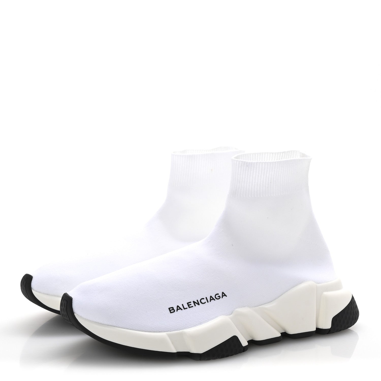 Balenciaga Neoprene Knit Womens Speed Sneakers 38 White 4 of 9