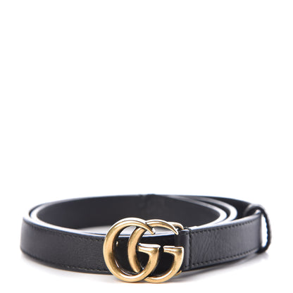 Gucci Calfskin Double G 20mm Belt 85 34 Black 1 of 8