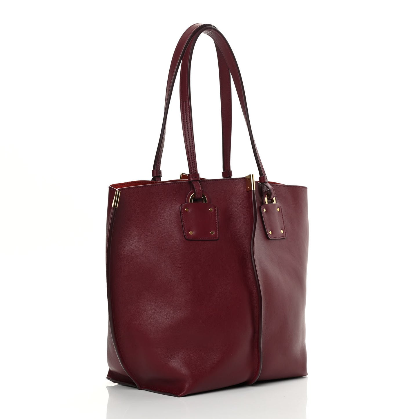 Smooth Calfskin Medium Vick Tote Burnt Mahogany