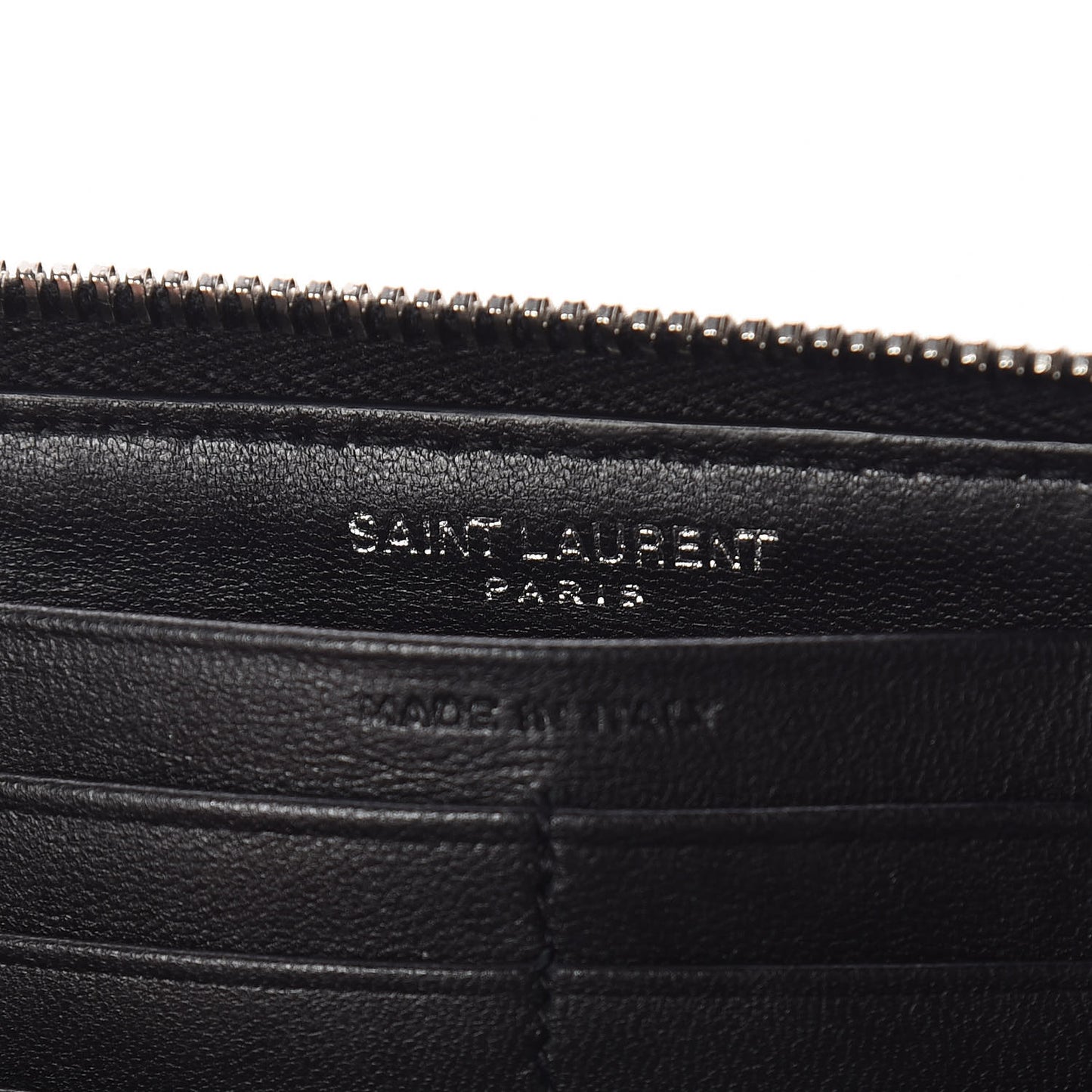 Calfskin Matelasse Chevron Monogram Zip Around Wallet Black