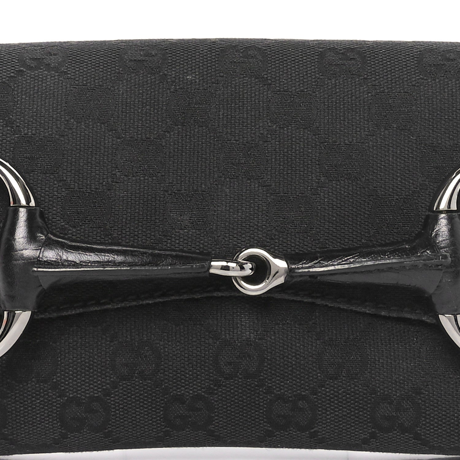 Gucci Monogram Horsebit Chain Clutch Black 8 of 10