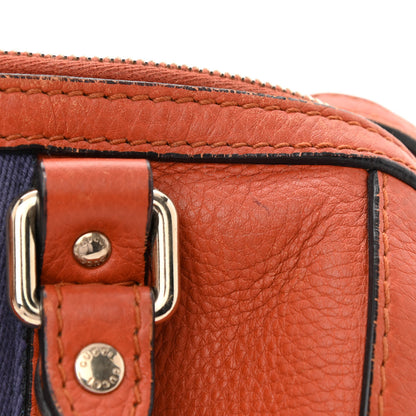 Gucci Calfskin Vintage Web Small Boston Orange Blue 12 of 14