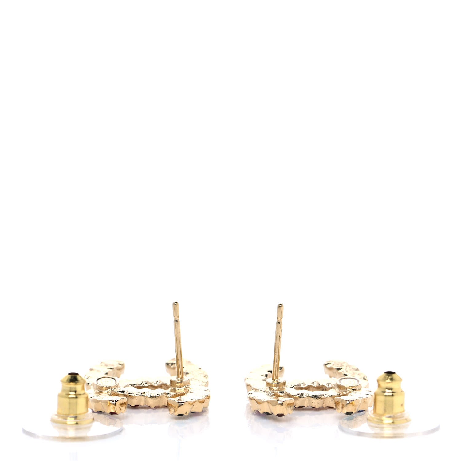 Chanel Crystal Over The Rainbow CC Earrings Gold Multicolor 3 of 4