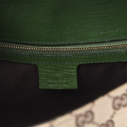 Gucci Monogram Horsebit Web Flap Bag Green 5 of 13