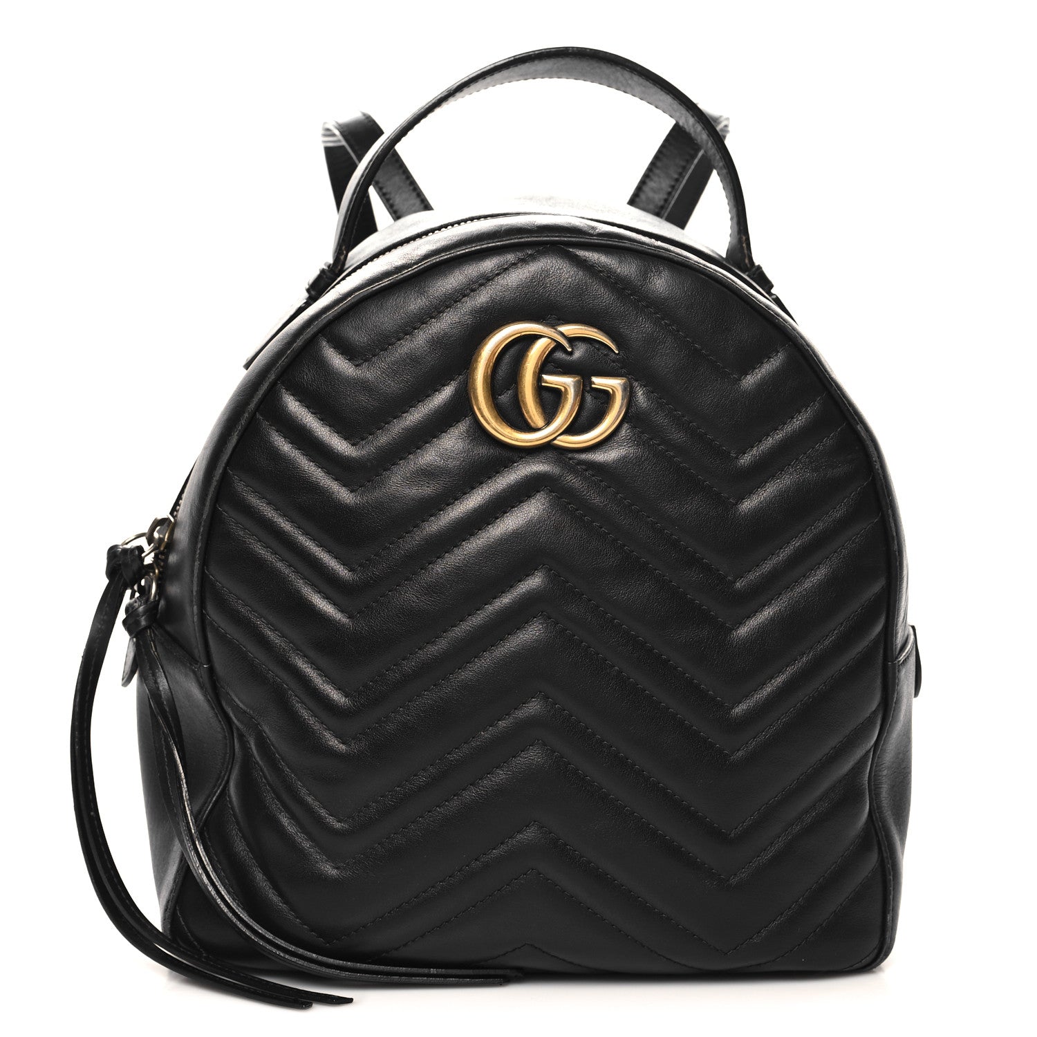 Gucci Calfskin Matelasse GG Marmont Dome Backpack Black 1 of 14