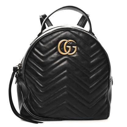 Gucci Calfskin Matelasse GG Marmont Dome Backpack Black 1 of 14