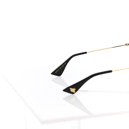 Gucci Metal Rectangular Frame Sunglasses GG0414S Gold Multicolor 11 of 14