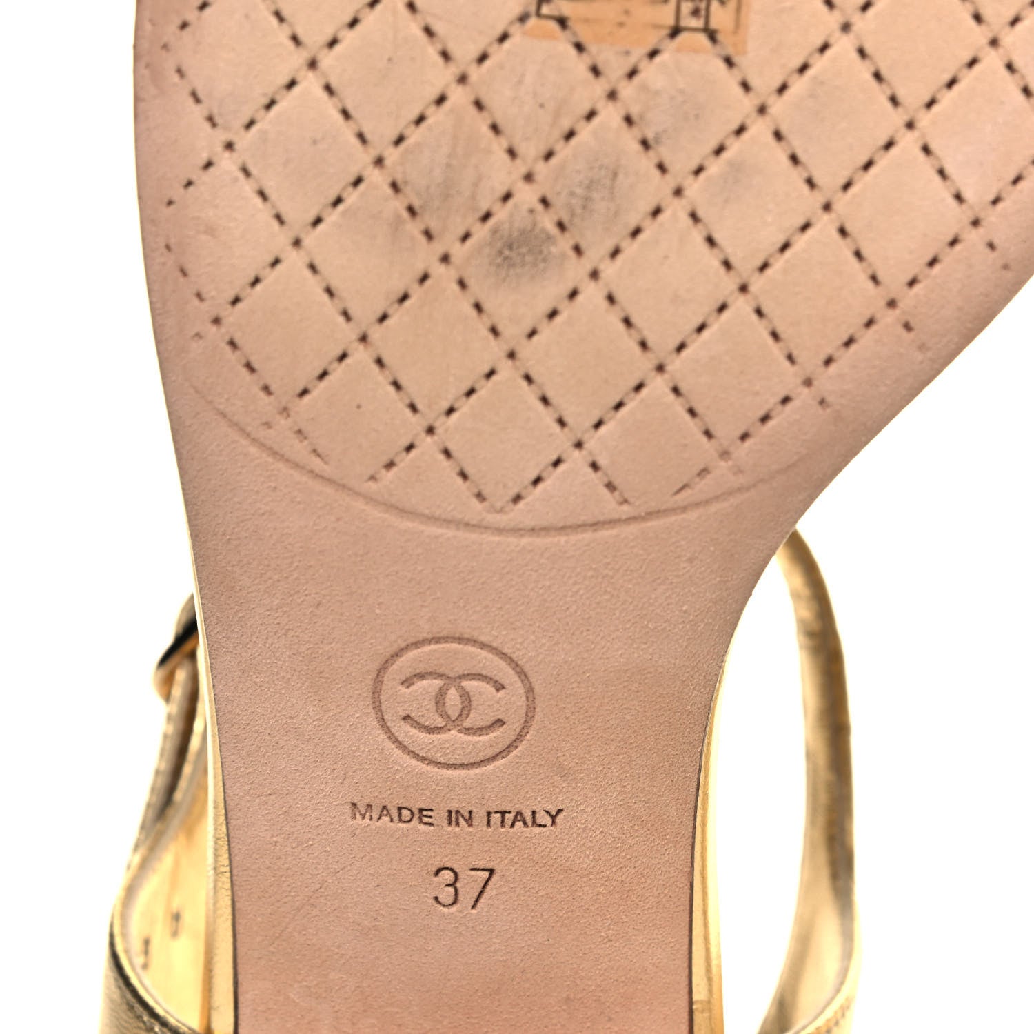 Chanel Goatskin Fantasy CC Pearl Thong Sandals 37 Gold 6 of 8