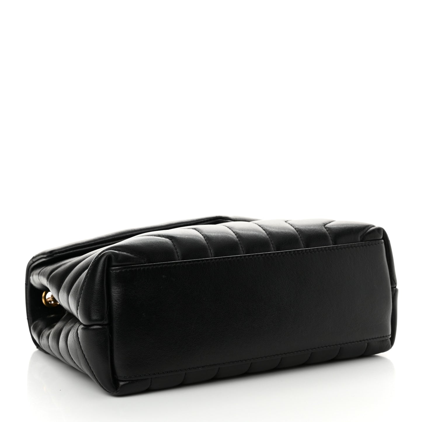 Calfskin Y Quilted Monogram Small Loulou Chain Satchel Black