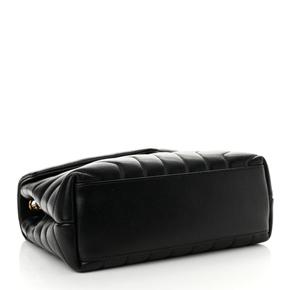 Saint Laurent Calfskin Y Quilted Monogram Small Loulou Chain Satchel Black 4 of 13