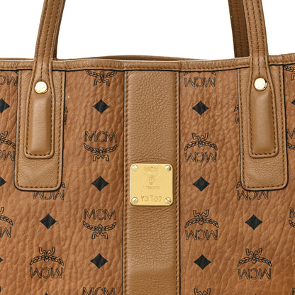 MCM Visetos Medium Liz Reversible Shopper Tote Cognac 10 of 15