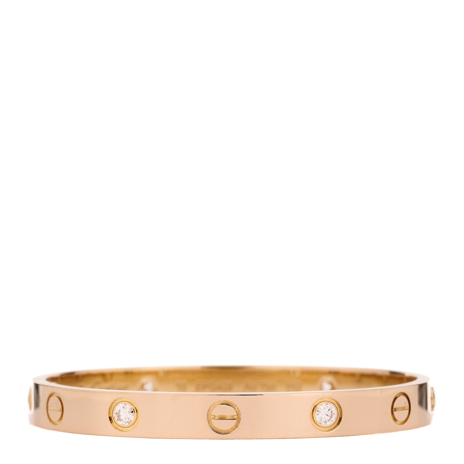 Cartier 18K Pink Gold 4 Diamond LOVE Bracelet 15 1 of 9