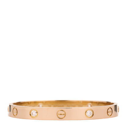 Cartier 18K Pink Gold 4 Diamond LOVE Bracelet 15 1 of 9