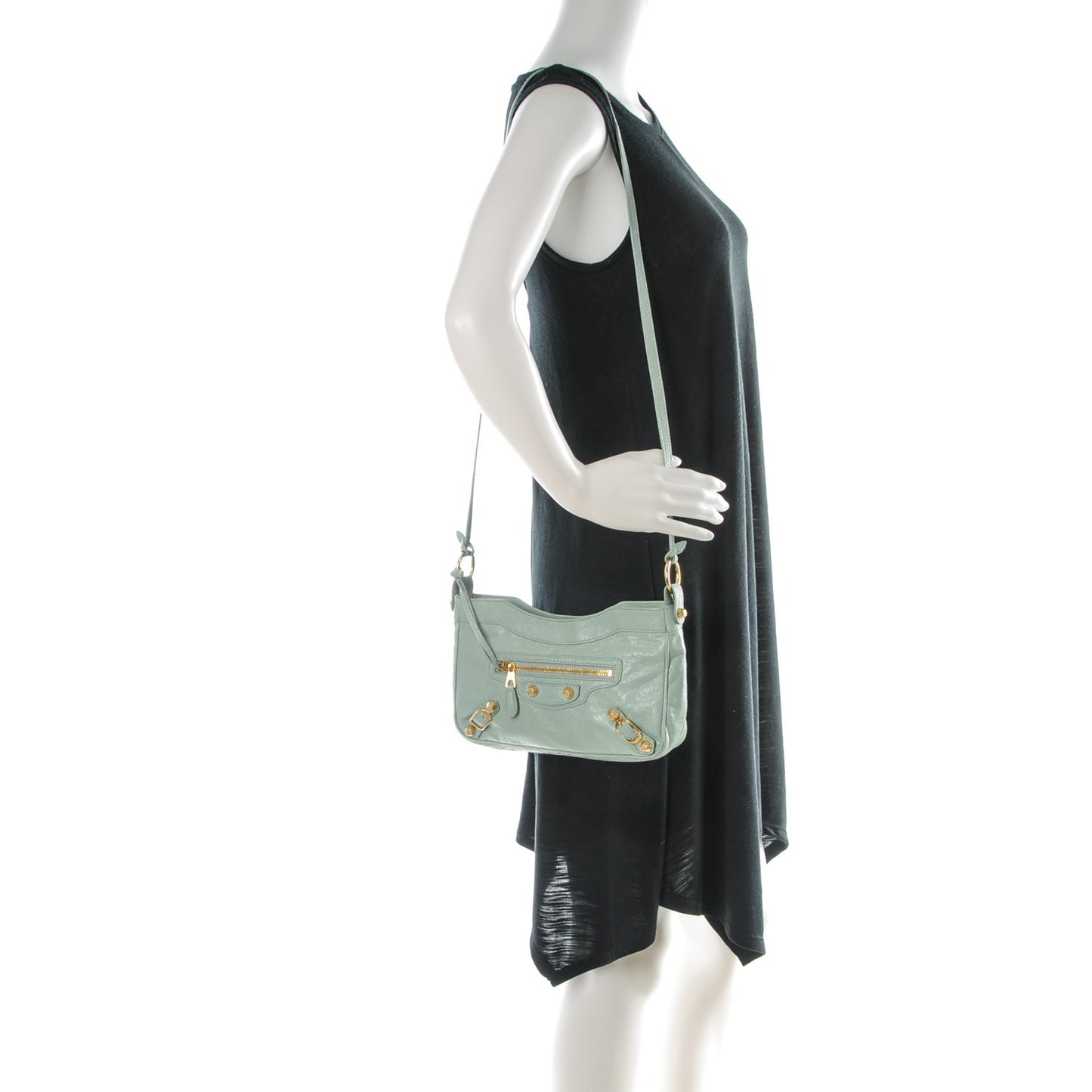 Agneau Giant 12 Gold Hardware Hip Vert Jade