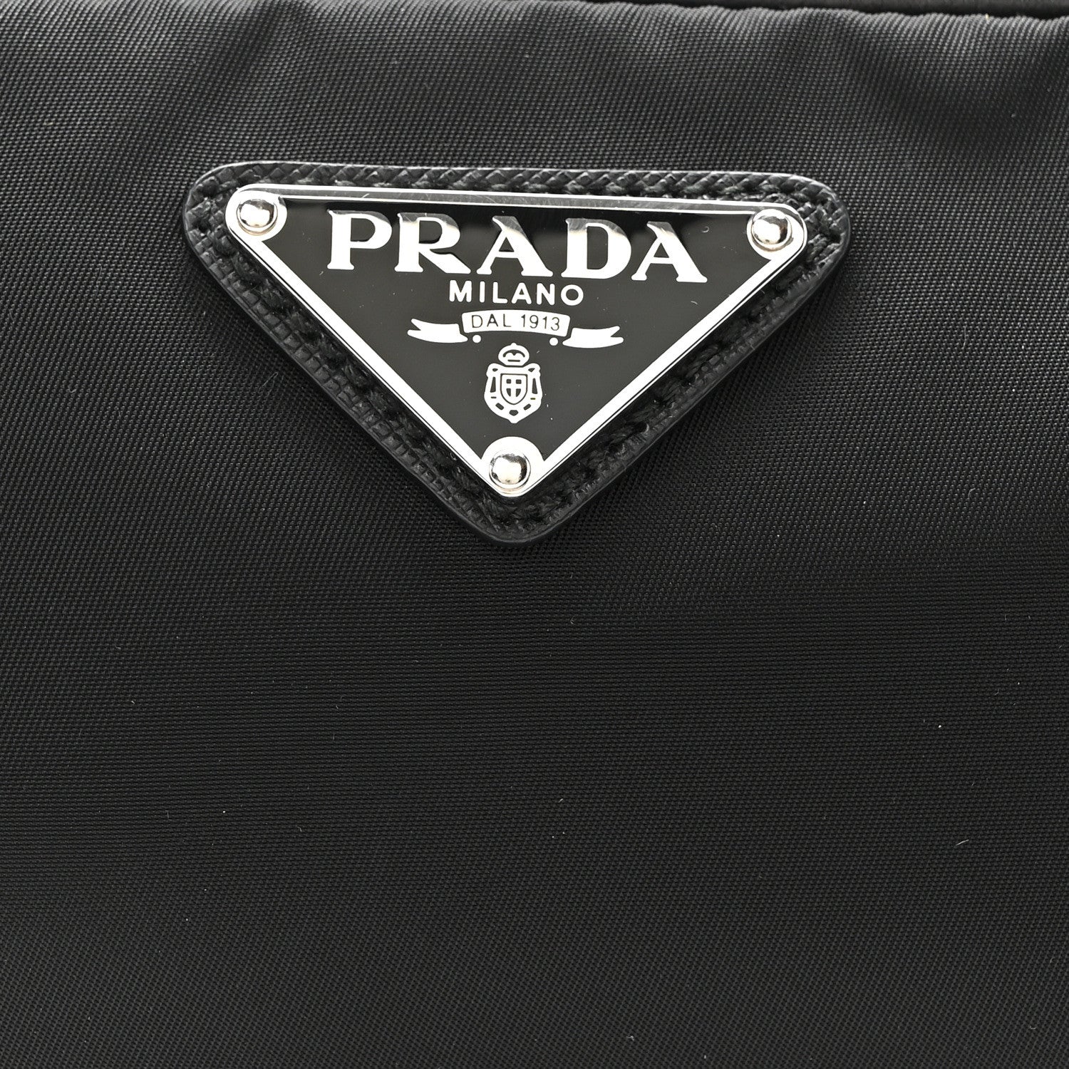 Prada Tessuto Nylon Studded Belt Bag Black White 8 of 10