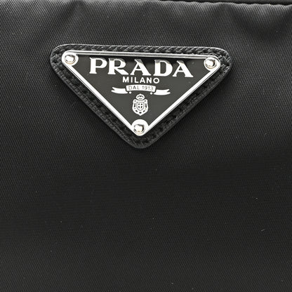 Prada Tessuto Nylon Studded Belt Bag Black White 8 of 10